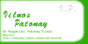 vilmos patonay business card